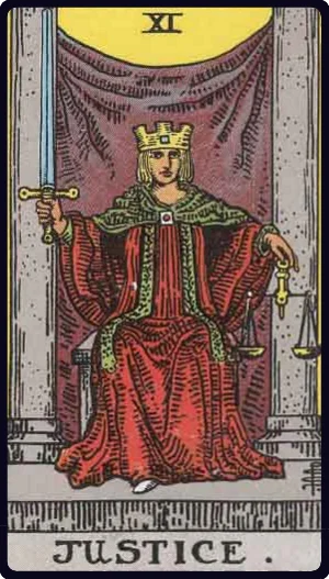 Justice Tarot Card Rider-Waite-Smith